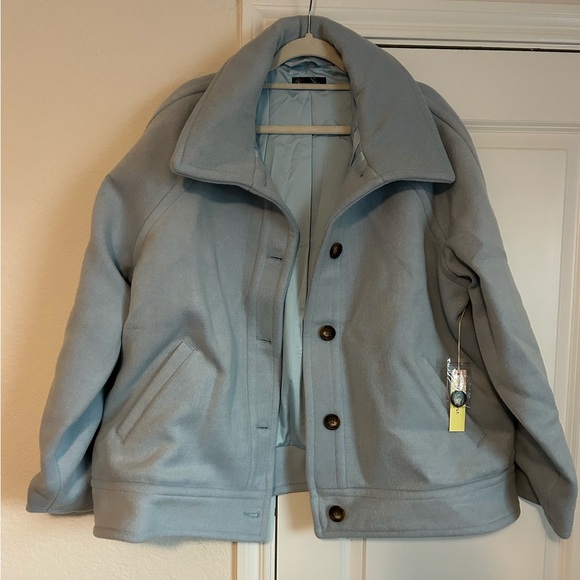 Baby Blue wool coat - Picture 2 of 4